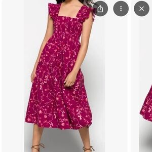 Hill House Fuchsia Floral Midi Dress